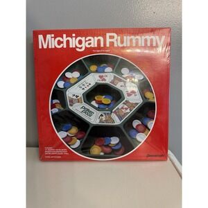 Michigan Rummy Game - Plastic Poker Tray Chips 1980 Pressman Toy Corp Sealed NOS